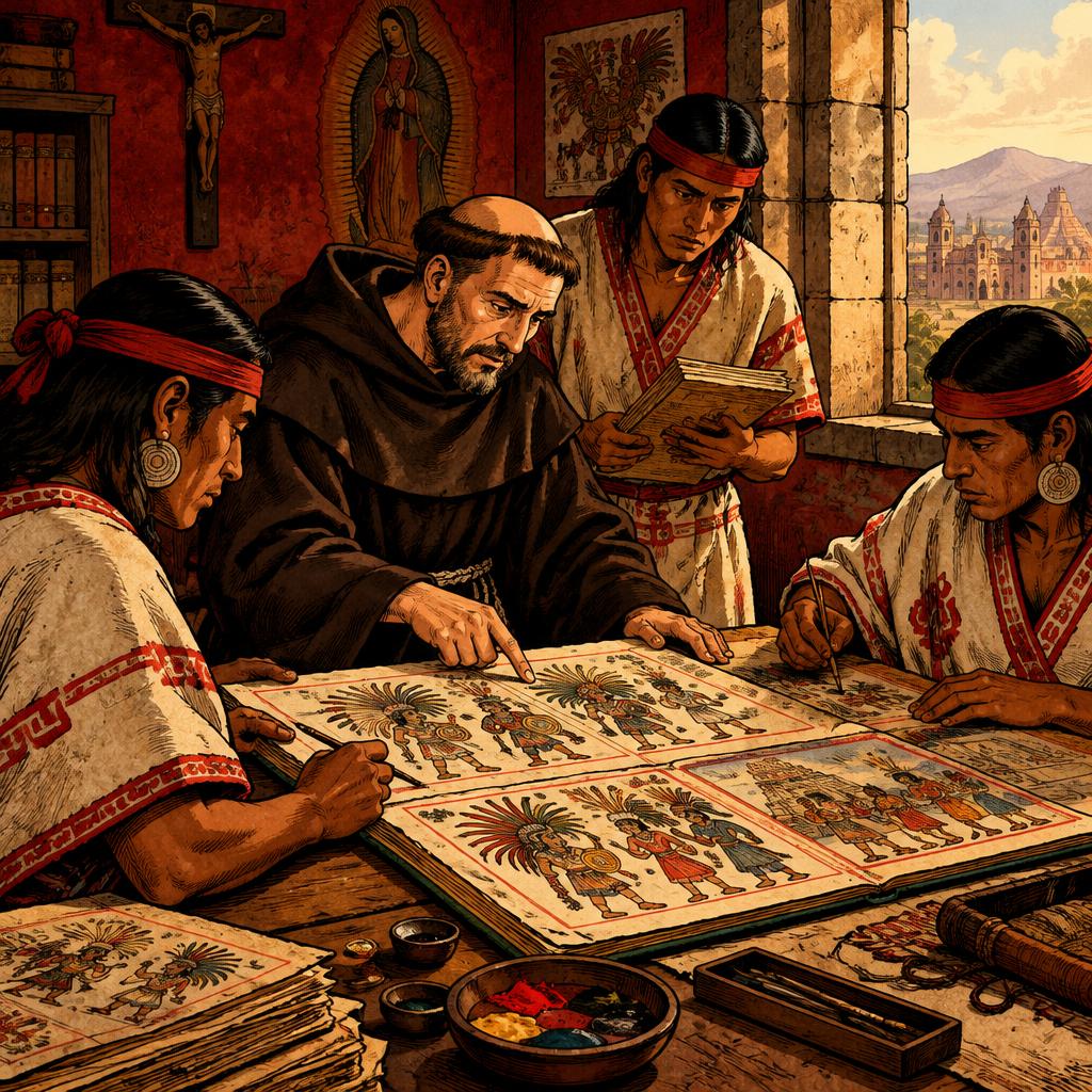 Illustration: Two Columns, Two Worlds, Tlatelolco, New Spain