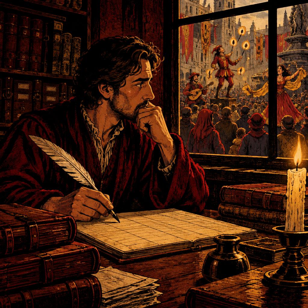 Illustration: The Clerk's Pen, A record office (composite scene)